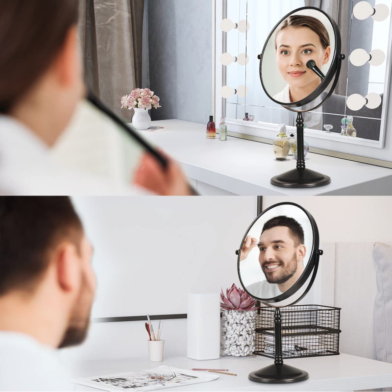 Nicesail Tabletop Magnifying Makeup Mirror with 10X Magnification, Double-Side Magnified Mirror, 360 Swivel Cosmetic Mirror for Table Desk Bathroom Vanity, No Light Oil Rubbed Bronze (8 Inch, 10X) - Image 4